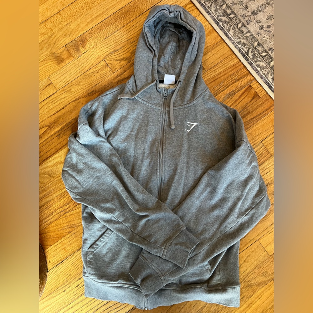 Gymshark Men’s M Gray Zip-Up Hoodie